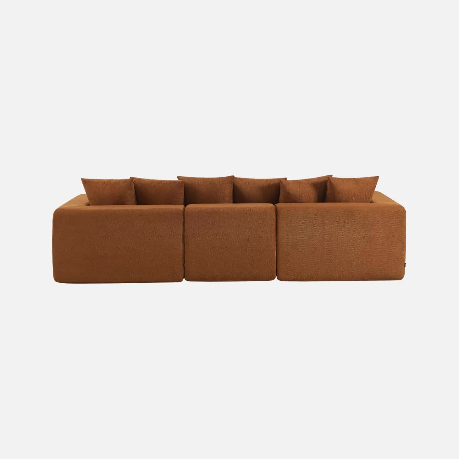 Modulaire bank van chenille stof met 4 zitplaatsen