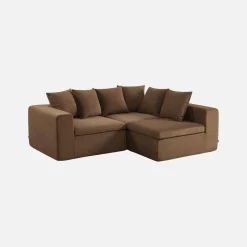 Modulaire bank van chenille stof met 4 zitplaatsen