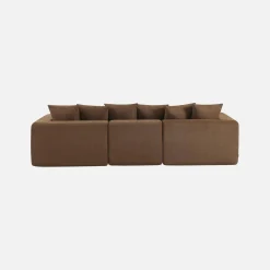 Modulaire bank van chenille stof met 4 zitplaatsen