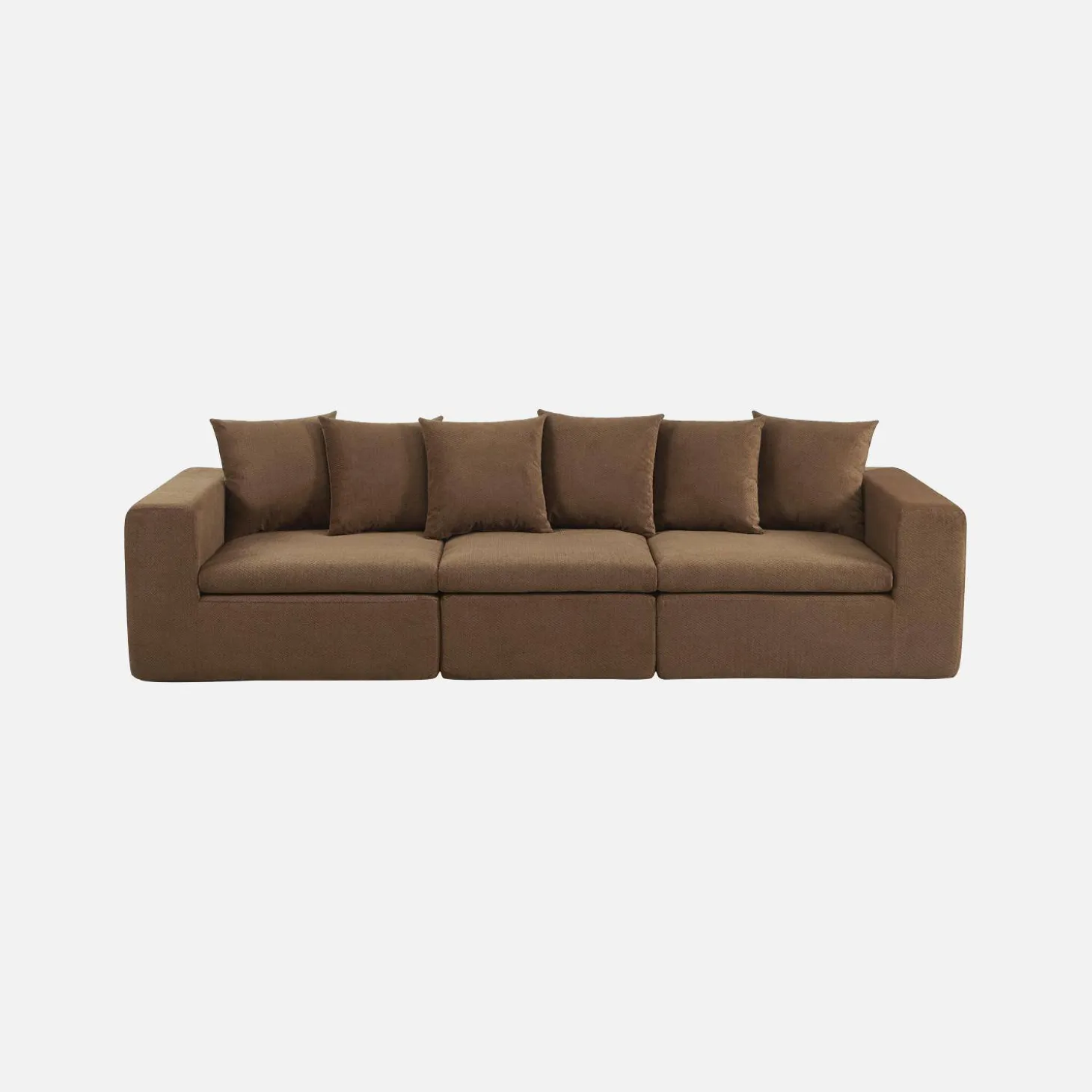 Modulaire bank van chenille stof met 4 zitplaatsen