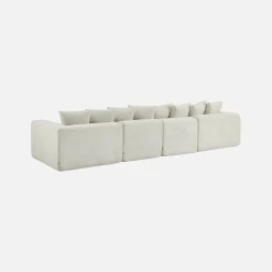 Modulaire bank van chenille stof met 5 zitplaatsen
