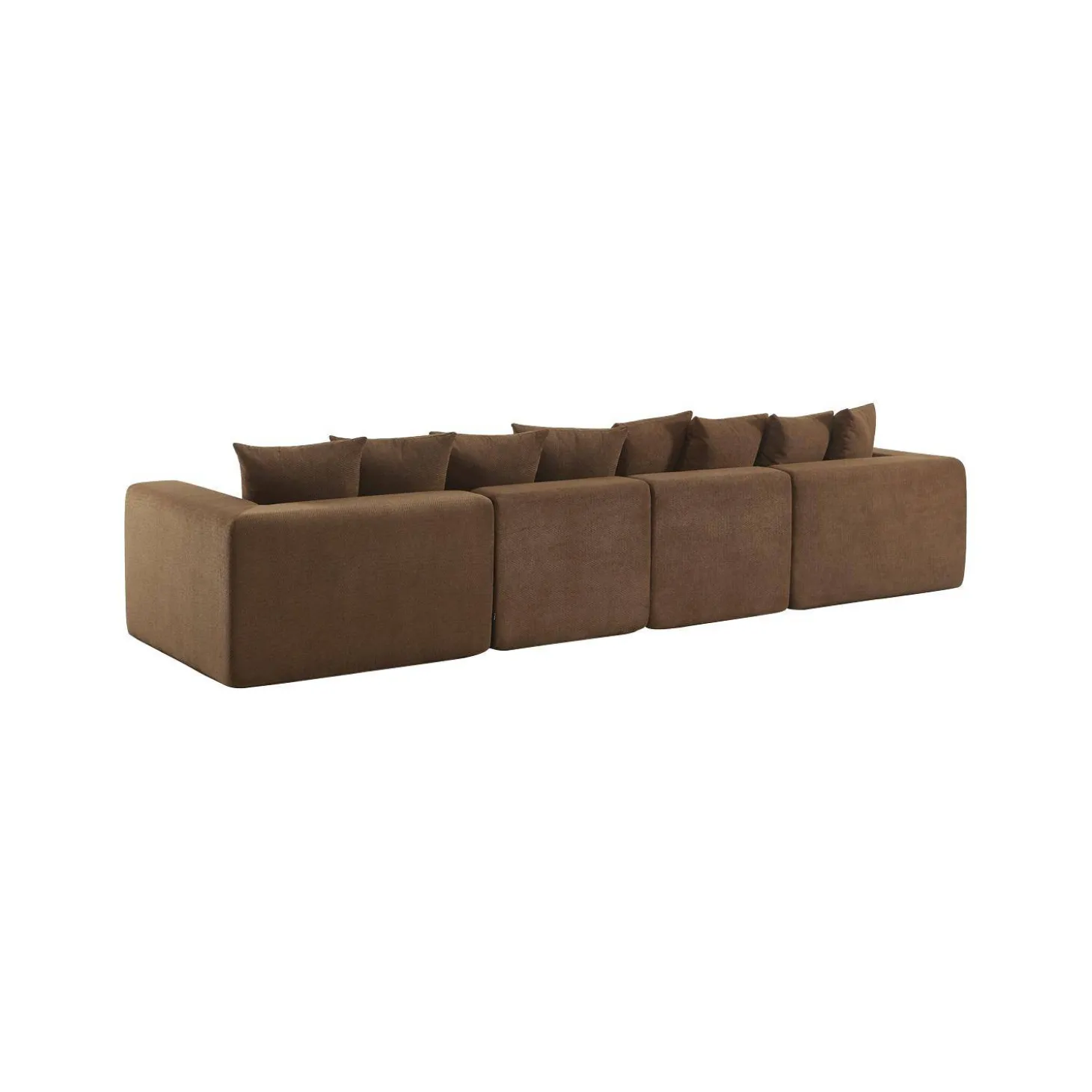 Modulaire bank van chenille stof met 5 zitplaatsen