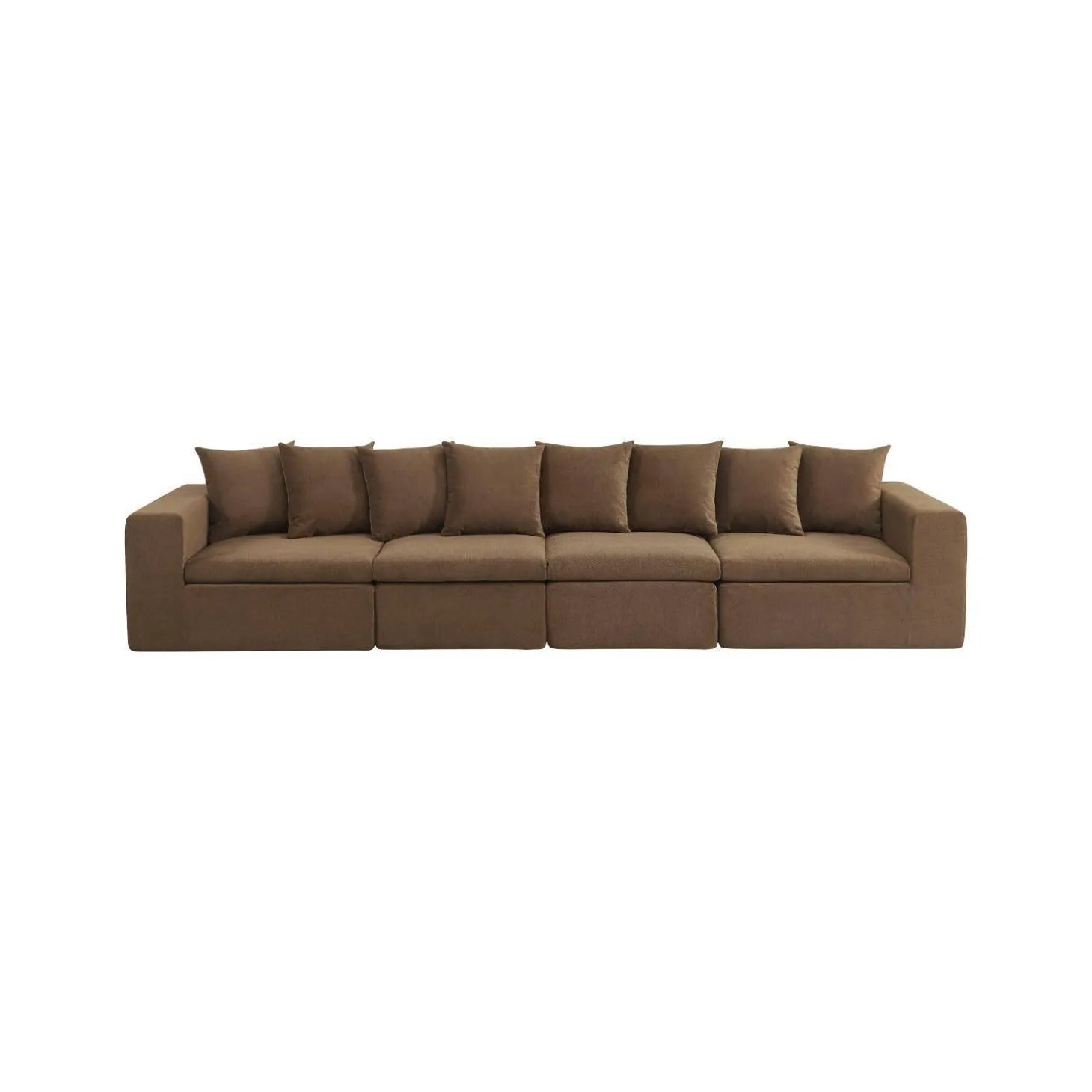 Modulaire bank van chenille stof met 5 zitplaatsen