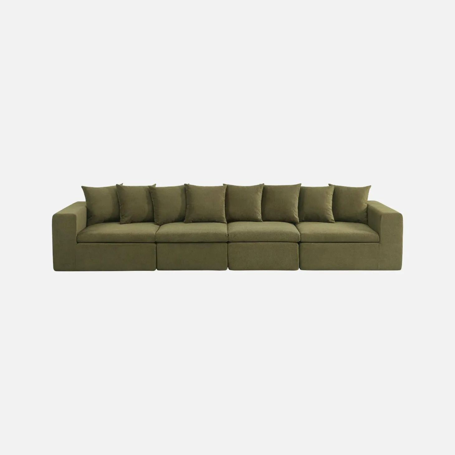 Modulaire bank van chenille stof met 5 zitplaatsen