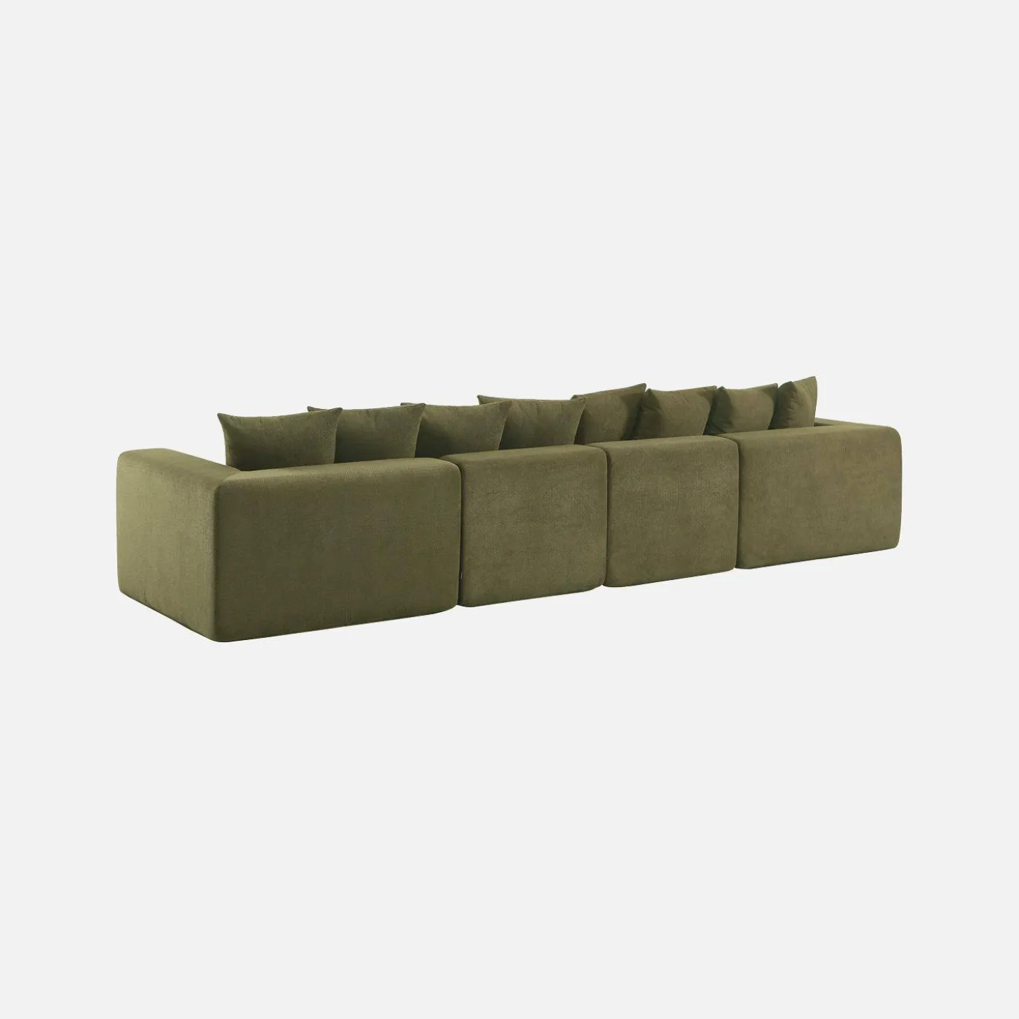 Modulaire bank van chenille stof met 5 zitplaatsen