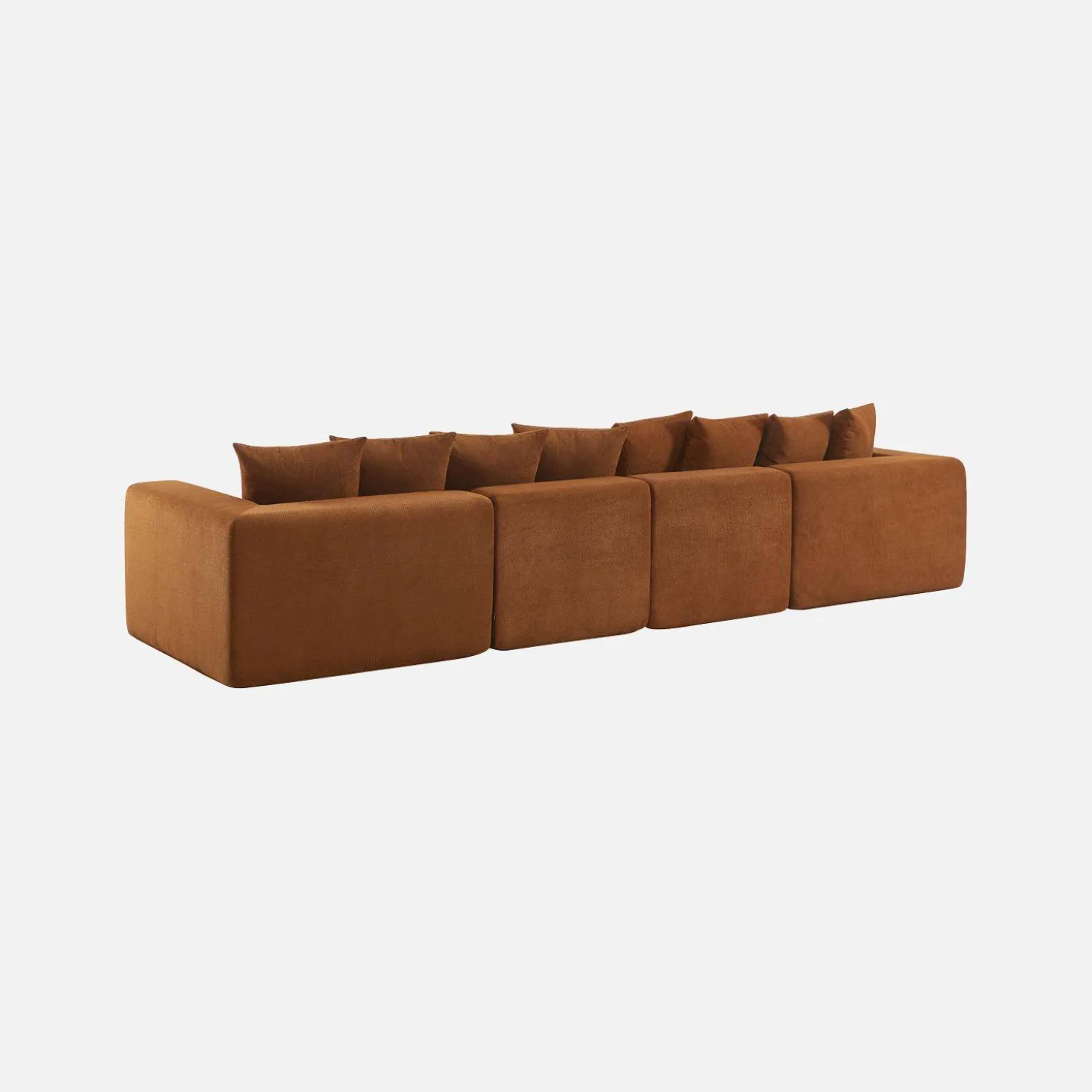 Modulaire bank van chenille stof met 5 zitplaatsen