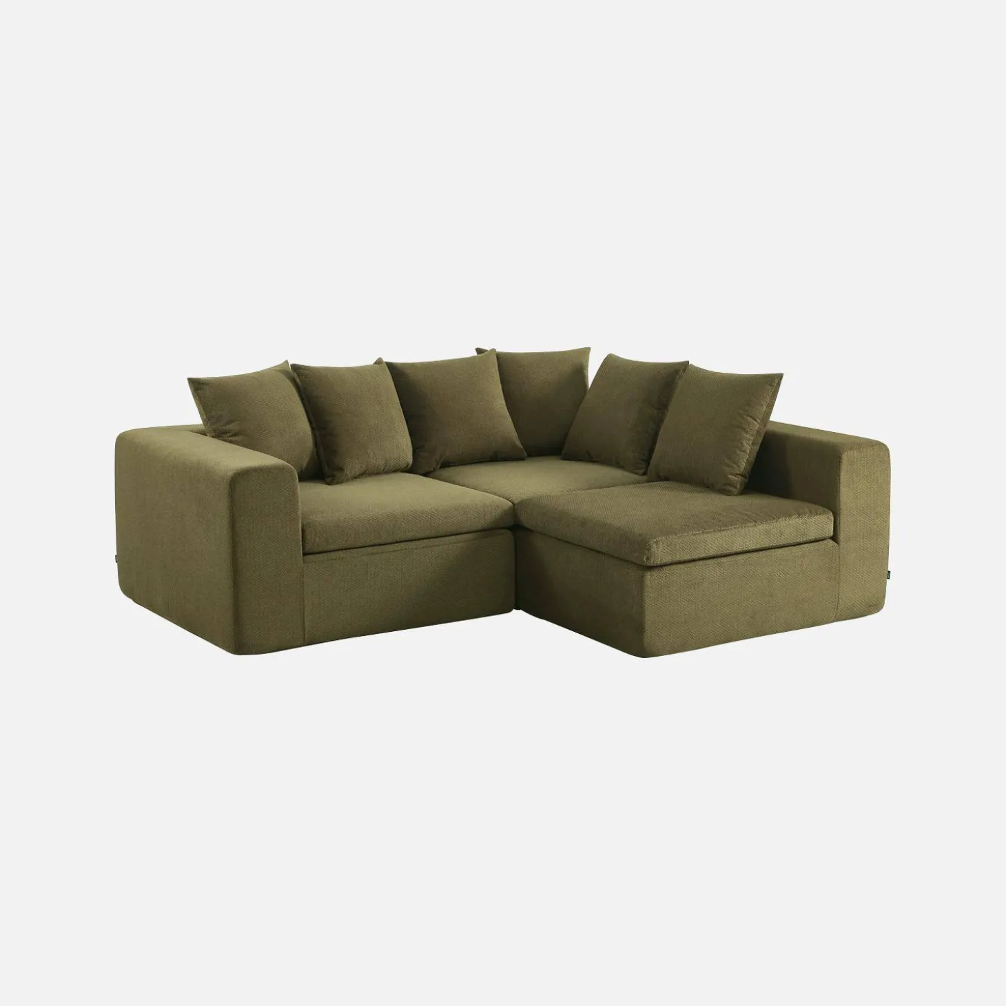 Modulaire bank van chenille stof met 4 zitplaatsen