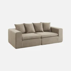 Modulaire bank van chenille stof met 3 zitplaatsen