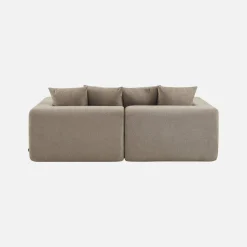 Modulaire bank van chenille stof met 3 zitplaatsen