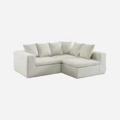 Modulaire bank van chenille stof met 4 zitplaatsen