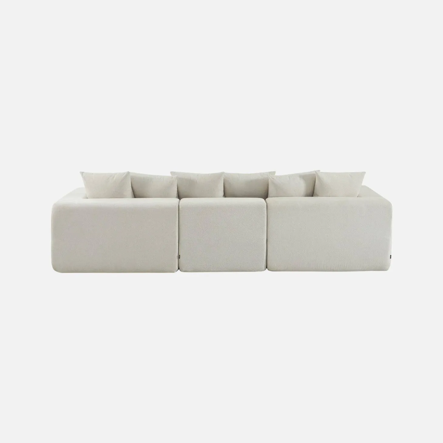 Modulaire bank van chenille stof met 4 zitplaatsen