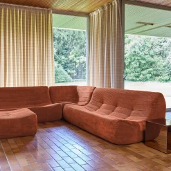Modulaire fauteuils 7-zits hoekbank met voetenbankje corduroy