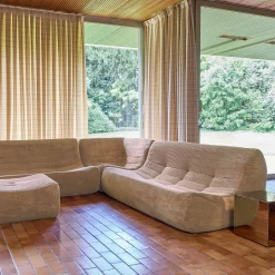 Modulaire fauteuils 7-zits hoekbank met voetenbankje corduroy