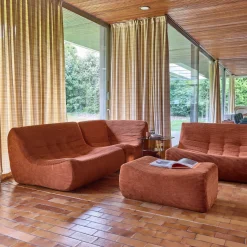 Modulaire fauteuils 5-zits hoekbank met voetenbankje corduroy