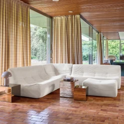 Modulaire fauteuils 7-zits hoekbank met voetenbankje corduroy
