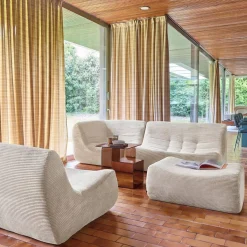 Modulaire fauteuils 5-zits hoekbank met voetenbankje corduroy