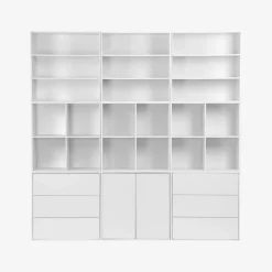 Modulaire opbergmodule houtdecor 9 modules - 2 deuren 6 lades