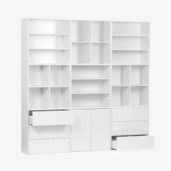 Modulaire opbergmodule houtdecor 9 modules - 2 deuren 6 lades