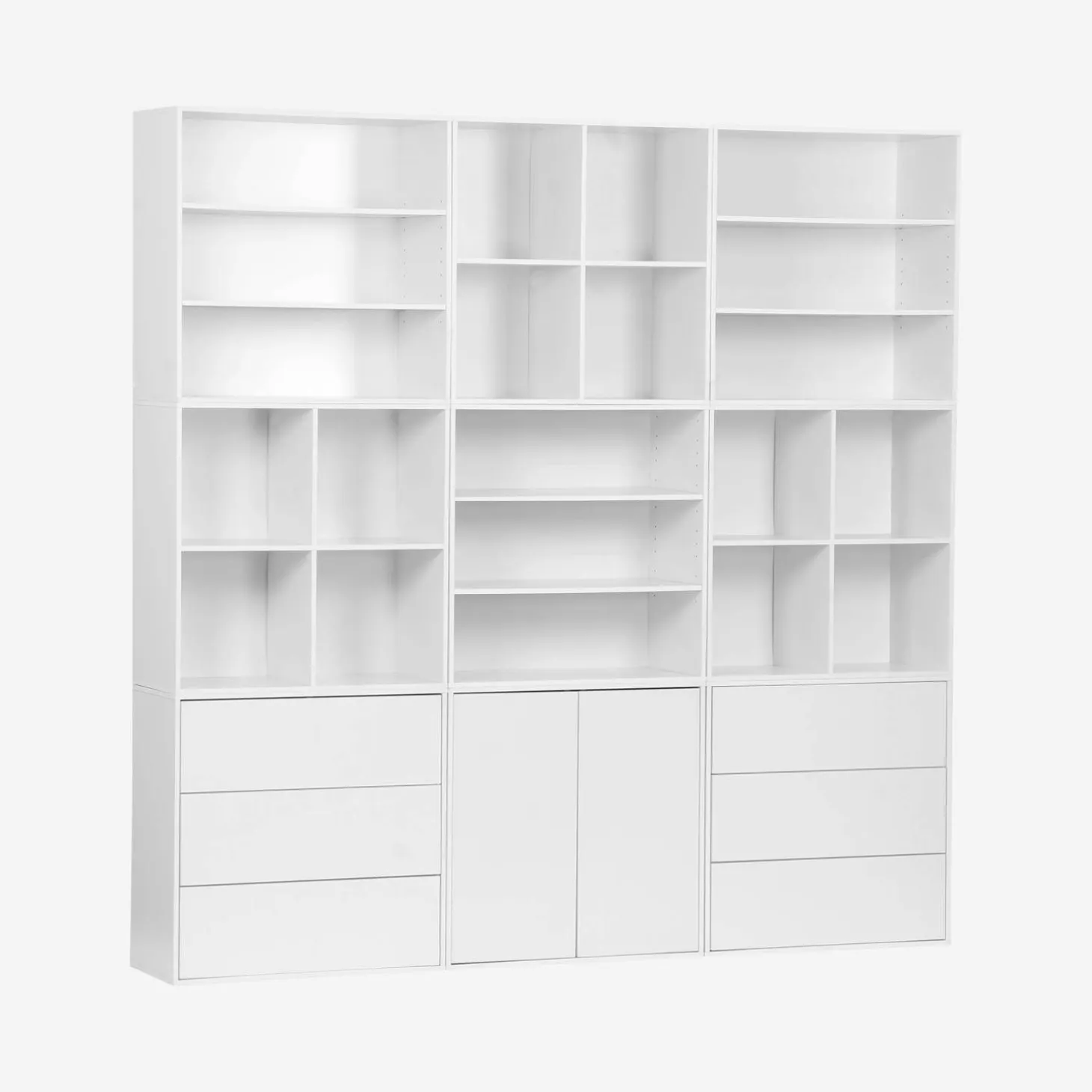 Modulaire opbergmodule houtdecor 9 modules - 2 deuren 6 lades