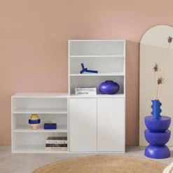 Modulaire opbergmodule houtdecor 3 modules - 2 deuren en planken