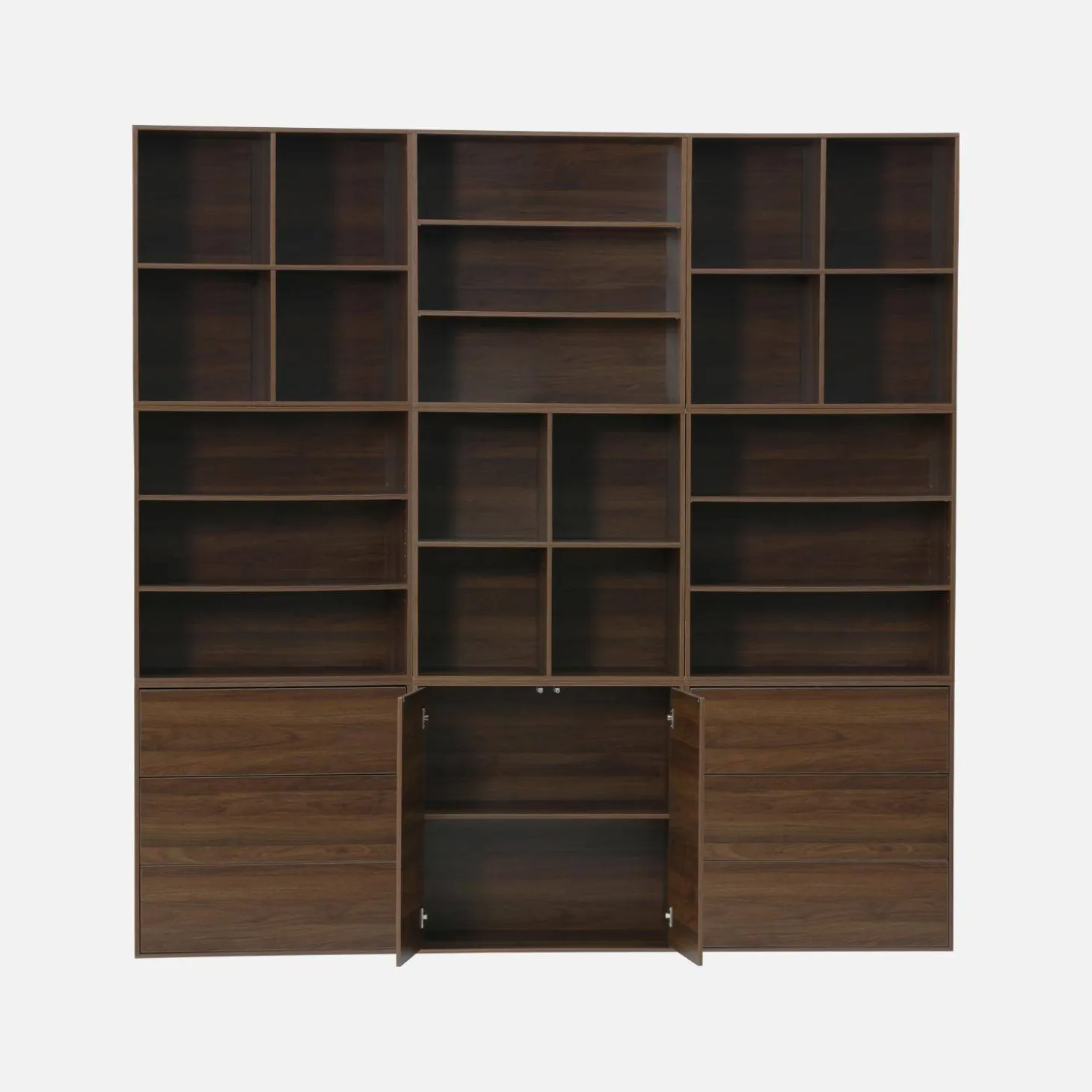 Modulaire opbergmodule houtdecor 9 modules - 2 deuren 6 lades