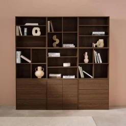 Modulaire opbergmodule houtdecor 9 modules - 2 deuren 6 lades
