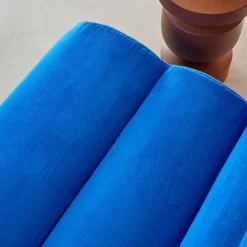 Modulaire stoffen bank 3 zitplaatsen met voetenbankje