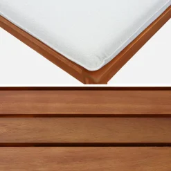 Modulaire 3-zits loungeset van hout met bouclé-effect en armleuningen