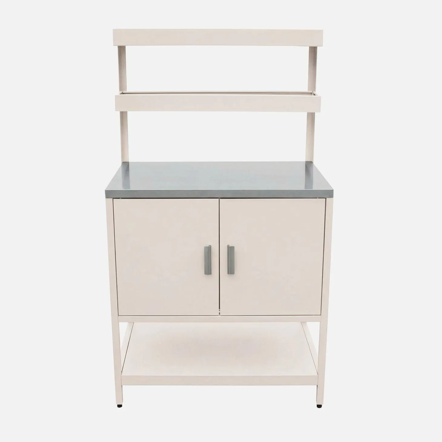 Module buitenkeuken met 2 deuren en 2 hangende planken staal L80cm