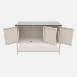 Module buitenkeuken met 3 deuren en 1 plank staal L120cm