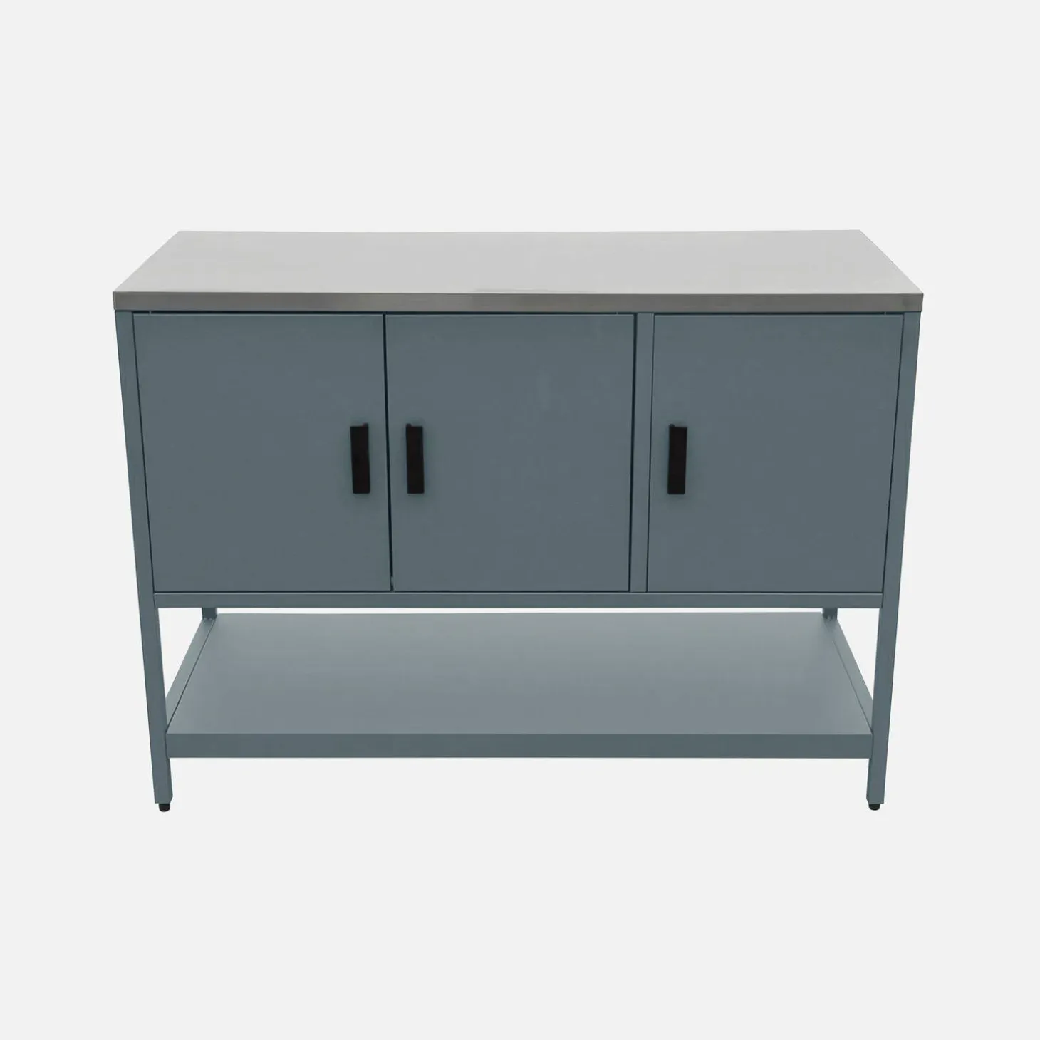Module buitenkeuken met 3 deuren en 1 plank staal L120cm