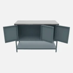 Module buitenkeuken met 3 deuren en 1 plank staal L120cm