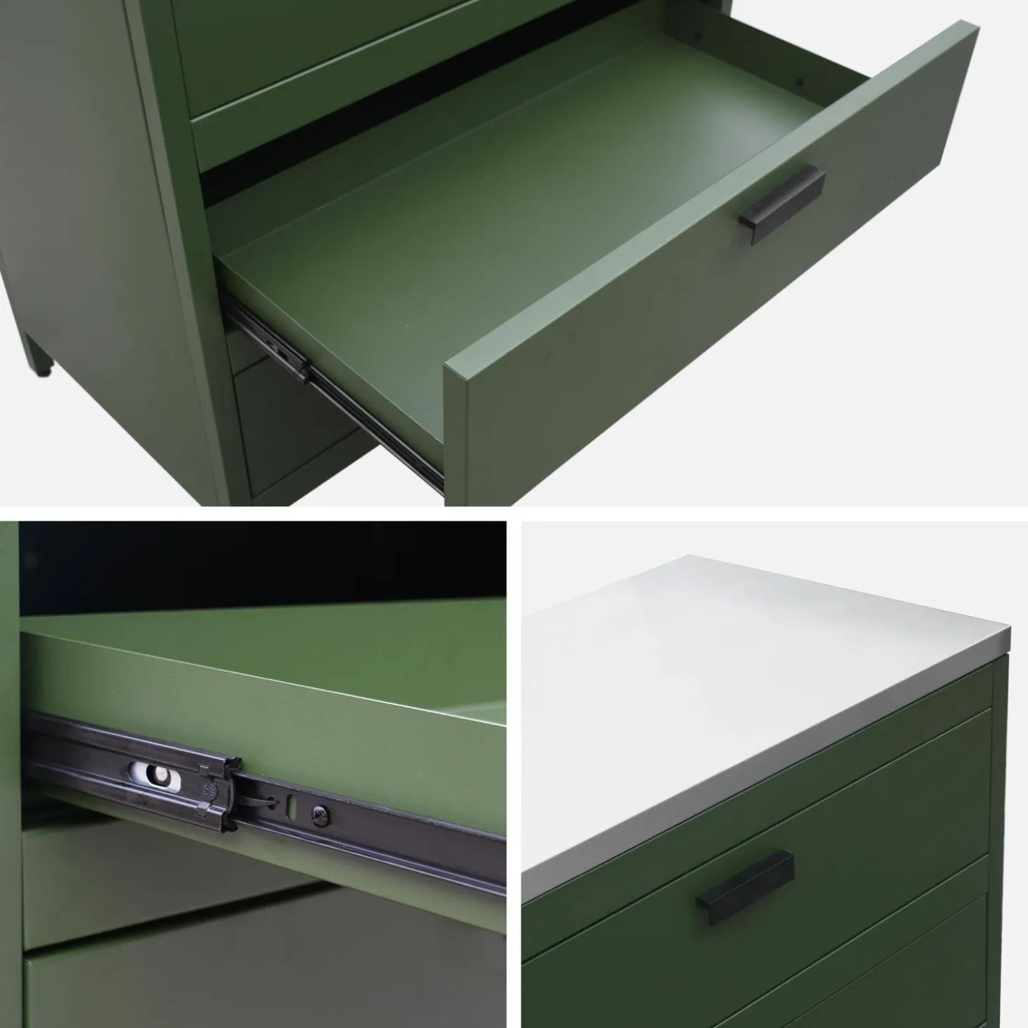 Module buitenkeuken met 3 lades staal L80cm