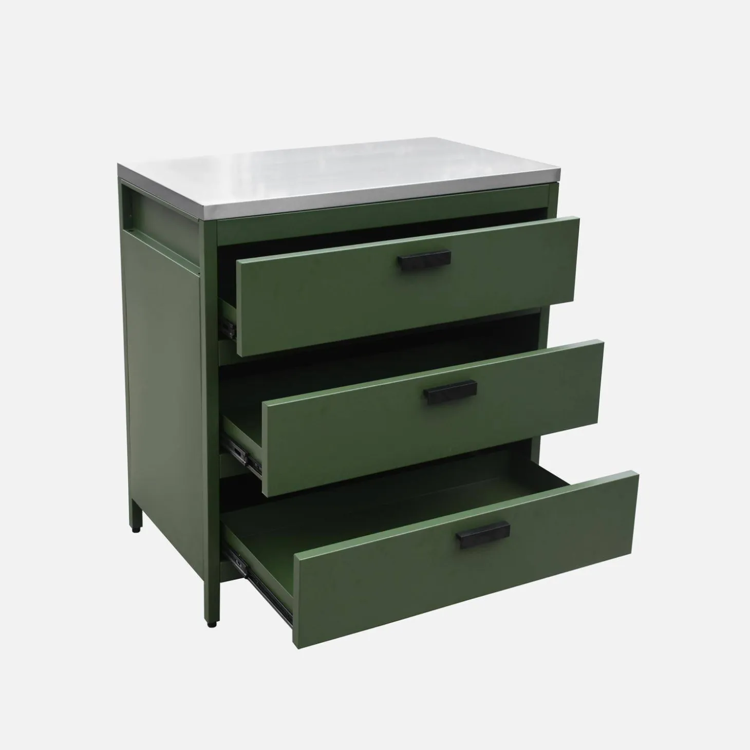 Module buitenkeuken met 3 lades staal L80cm