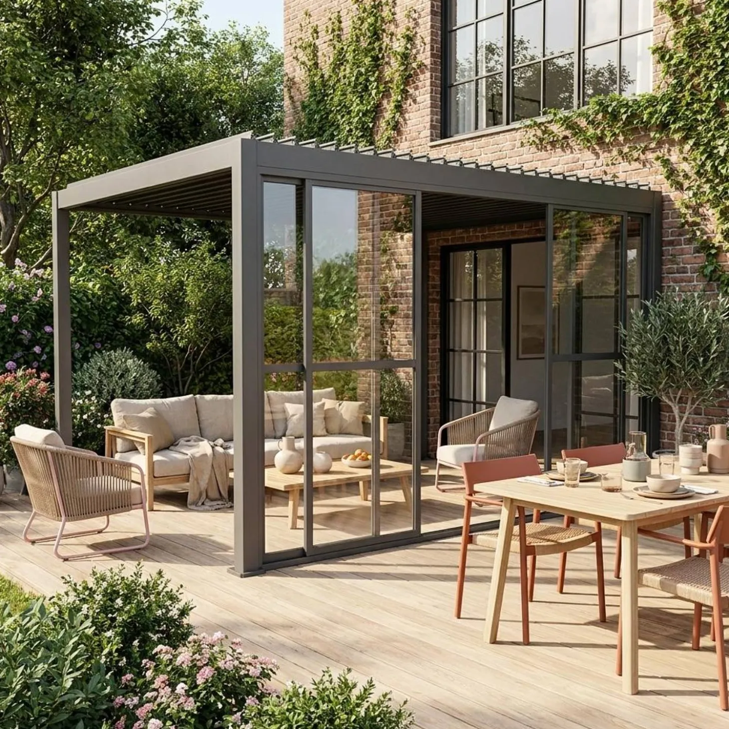 4m schuifdeur voor pergola Triomphe