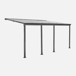 Muurpergola, carport aluminium 6x3m met regengoot