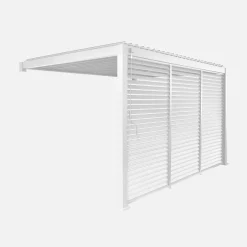 Muurpergola met lamellendak 4x3m met 3 lamellenwanden 130cm