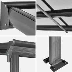 Muurpergola 5x3m met goot aluminium, carport