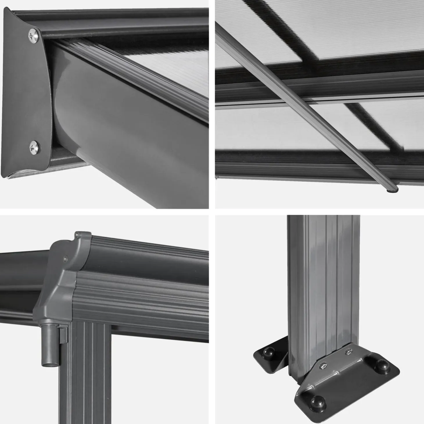 Muurpergola 5x3m met goot aluminium, carport