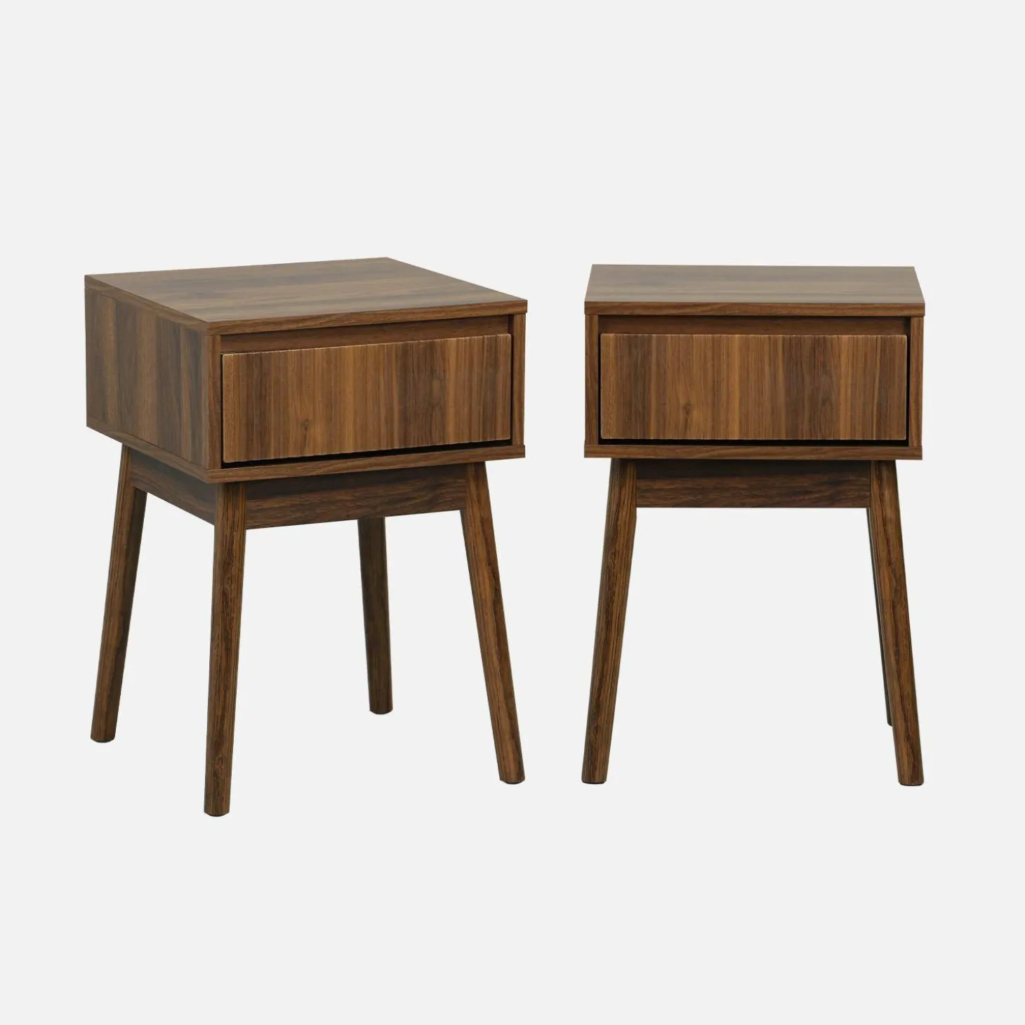 Nachtkastje hout decor 1 lade (set van 2)