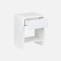 Nachtkastje met gegroefd houteffect 1 lade, 1 plank