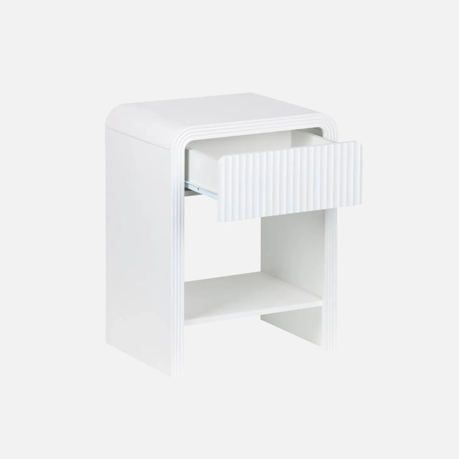 Nachtkastje met gegroefd houteffect 1 lade, 1 plank