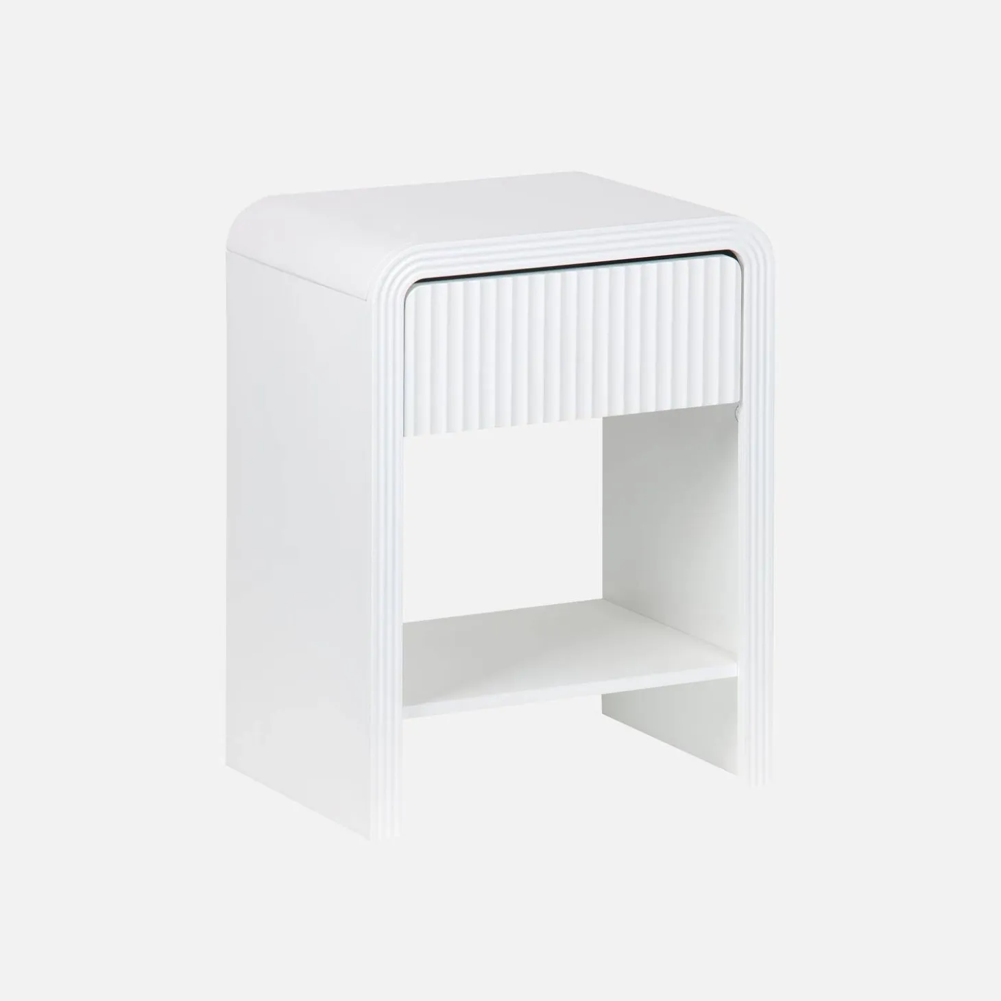 Nachtkastje met gegroefd houteffect 1 lade, 1 plank