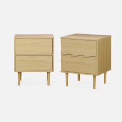 Nachtkastje met twee druklades, set van 2