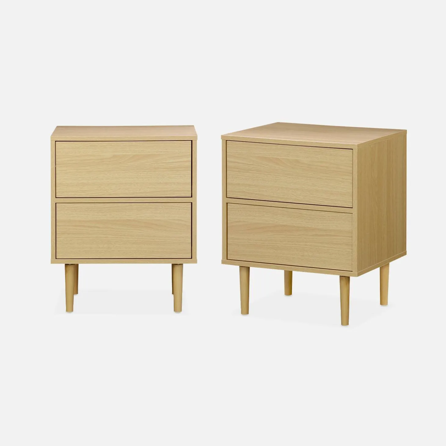Nachtkastje met twee druklades, set van 2