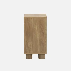 Nachtkastjes houtdecor 1 omkeerbare deur (set van 2)