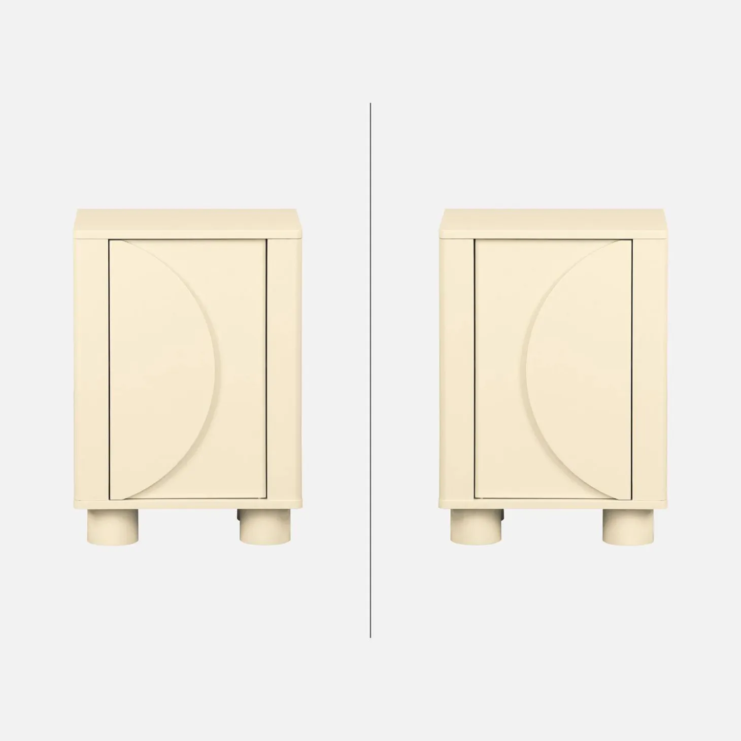 Nachtkastjes houtdecor 1 omkeerbare deur (set van 2)