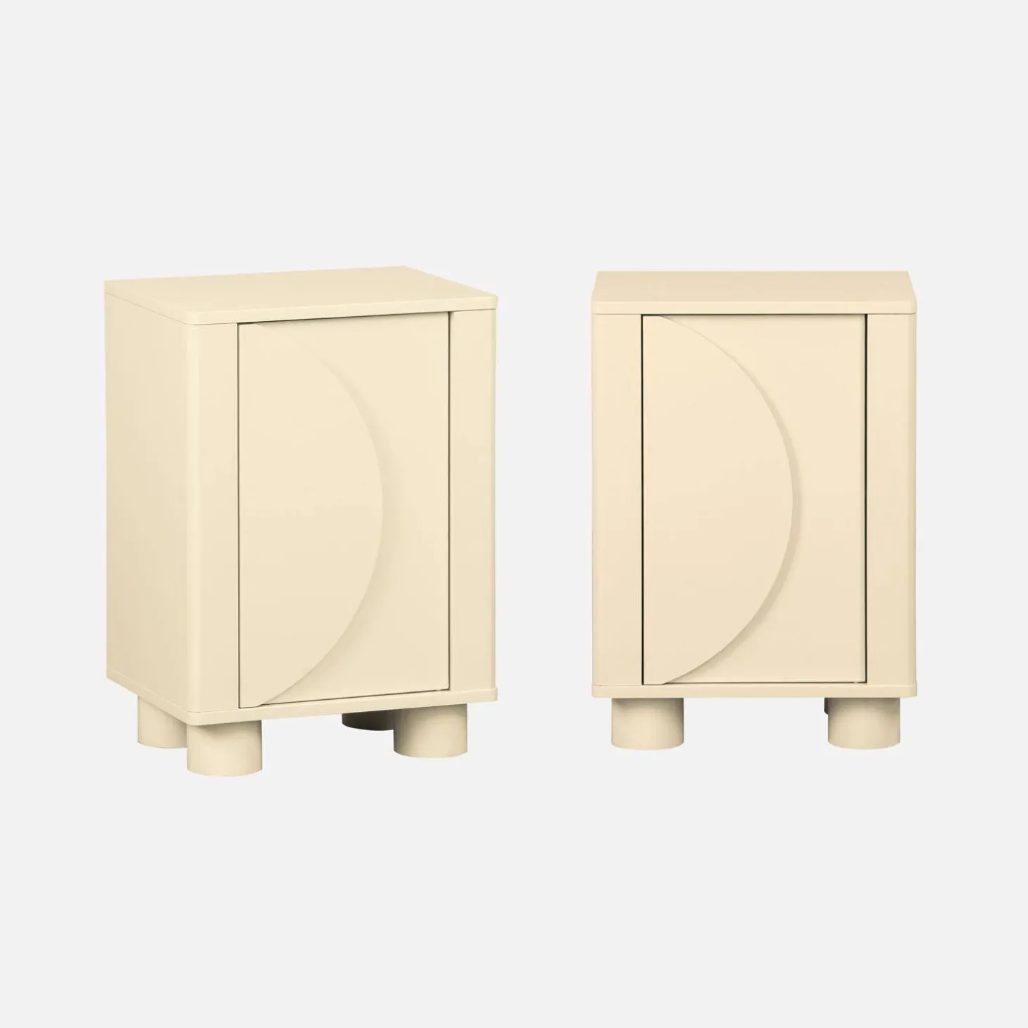 Nachtkastjes houtdecor 1 omkeerbare deur (set van 2)