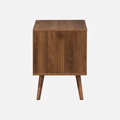 Nachtkastje, walnoot gebeitst houtdecor, 2 laden
