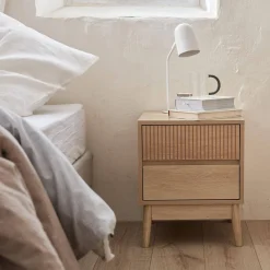 Nachtkastje, walnoothout decor, Linear, L 40 x B 39 x H 48cm
